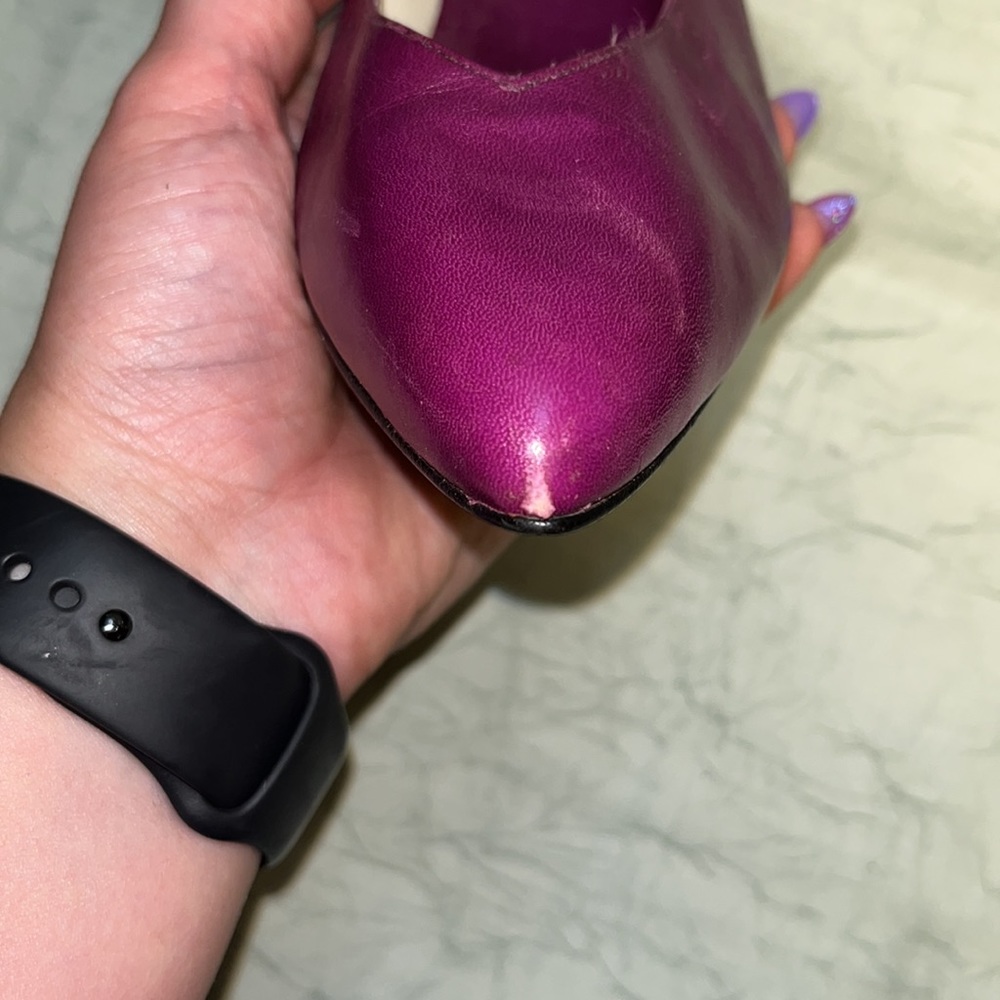 Proxy Michael G Abrams Co Purple Leather Vintage Heels | 7.5 B - Picture 13 of 16